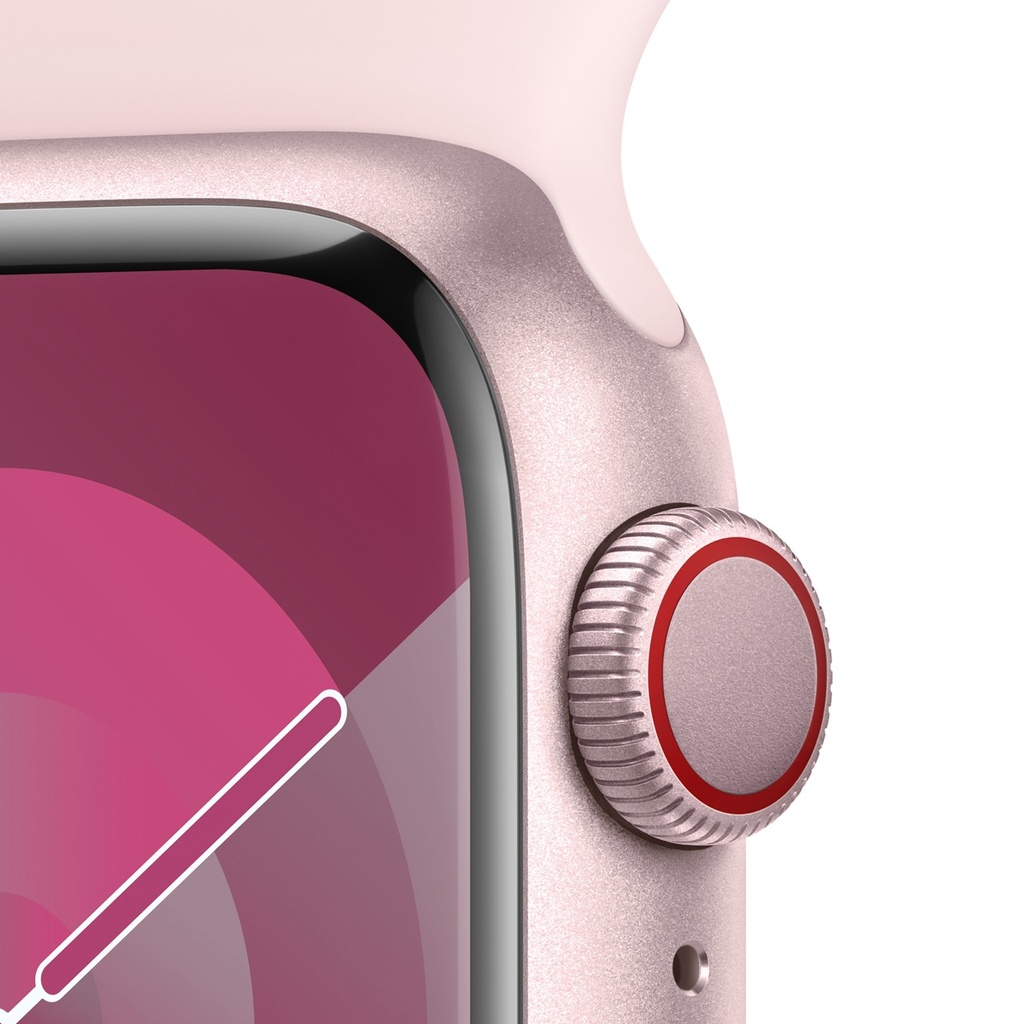 Apple Watch Series 9 Pink Aluminium Case with Light Pink Sport Band