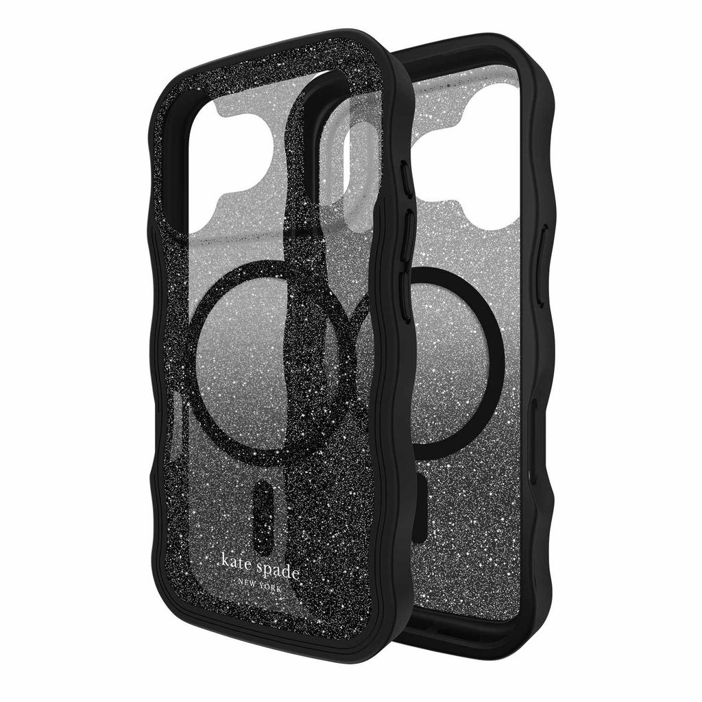 kate spade new york Wavy Protective Hardshell with MagSafe for iPhone 17 Pro - Nightfall Black