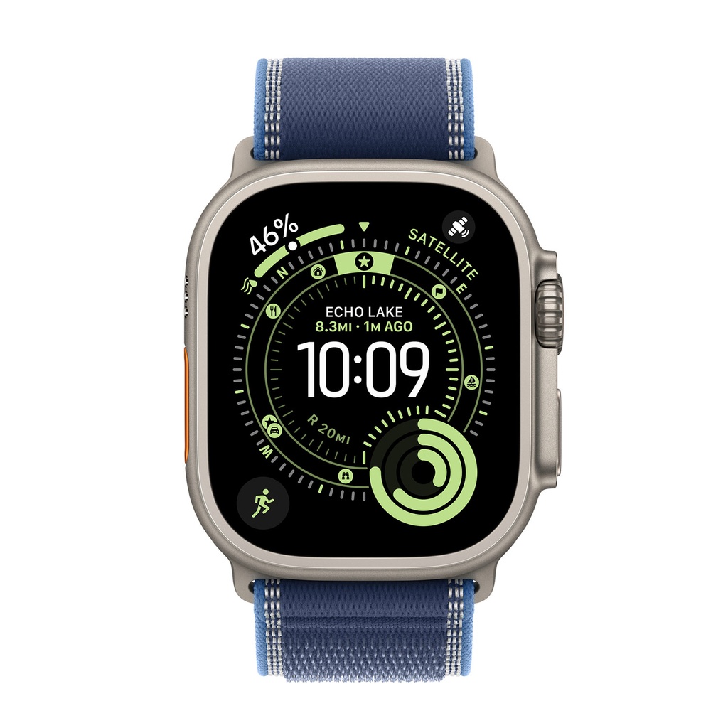 49mm Blue/Bright Blue Trail Loop – S/M - Natural Titanium Finish