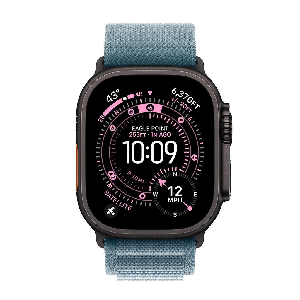 49mm Light Blue Alpine Loop - Large - Black Titanium Finish