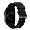 Nomad 42/44/45mm Modern Strap for Apple Watch - Black Hardware / Black Leather