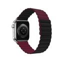 Logiix Vibrance Link Magnetic Silicone Apple Watch Ultra Band 42mm/44mm/45mm/46mm/49mm - Black/Burgundy