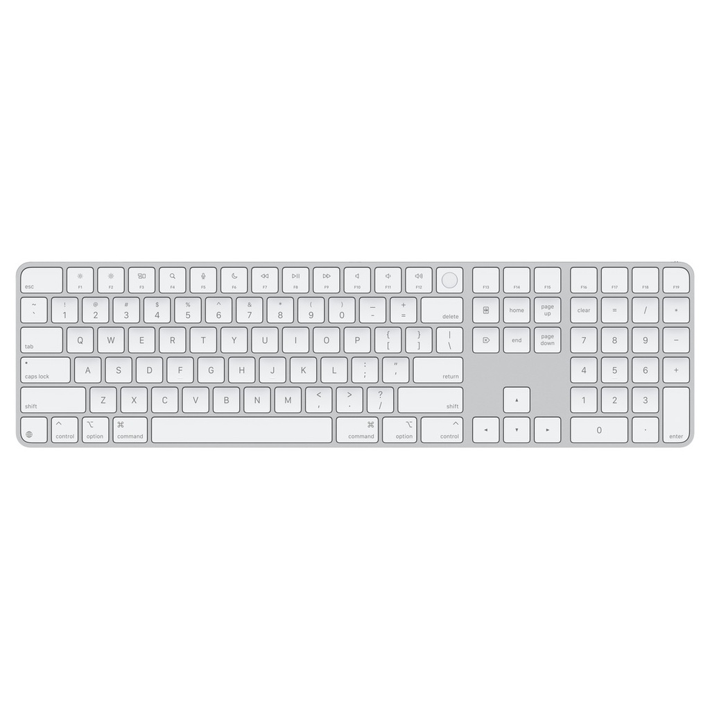 Magic Keyboard with Touch ID and Numeric Keypad for Mac models with Apple silicon - White (USB-C to USB-C)