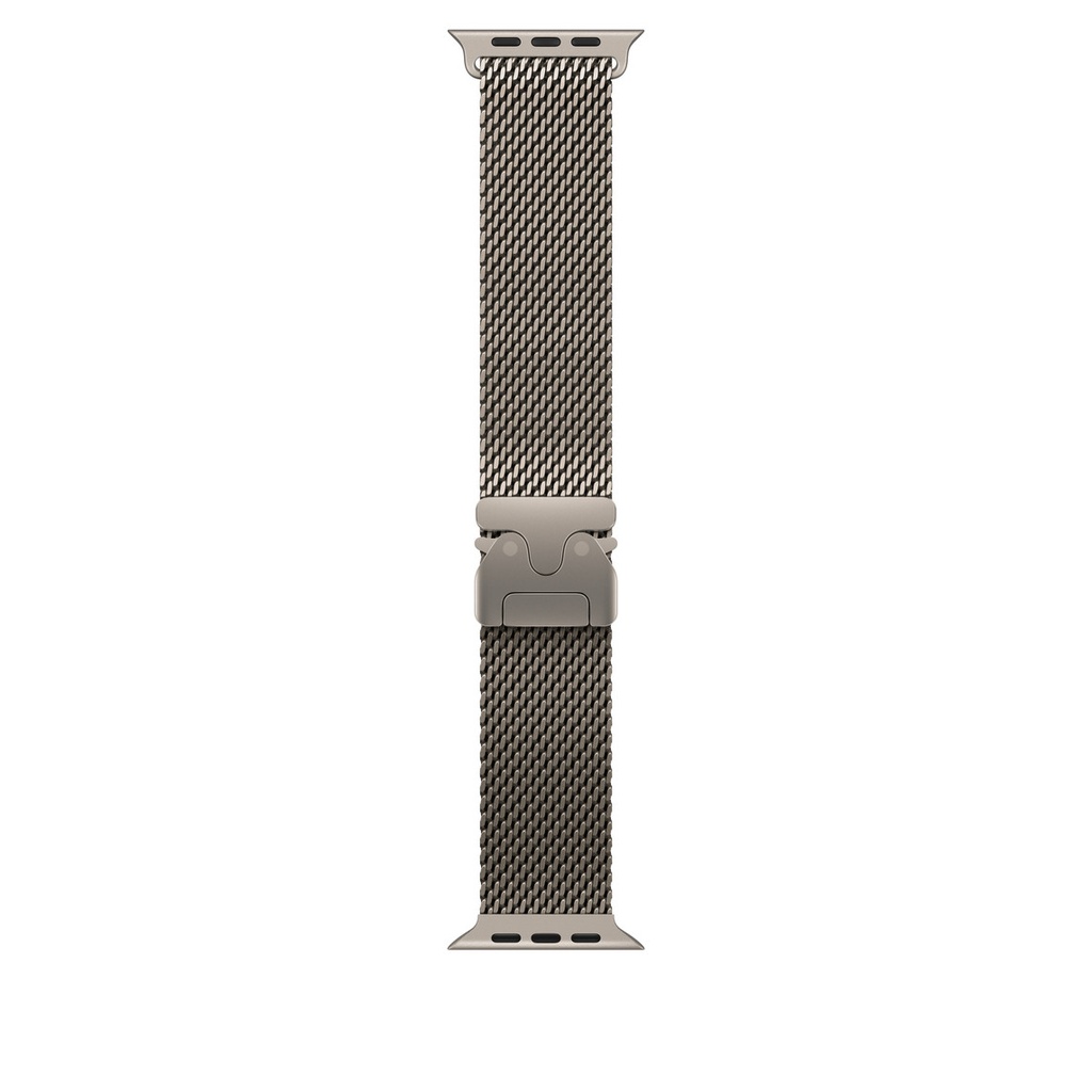 42mm/44mm/45mm/46mm/49mm Natural Titanium Milanese Loop - Medium