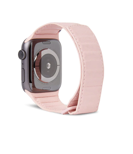 [D20AWS40TS1PK] Decoded Leather Magnetic Traction Strap for Apple Watch 40mm/41mm/42mm - Powder Pink