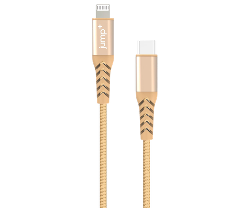 [JP-2062] jump+ USB-C to Lightning Cable 3M Nylon - Gold