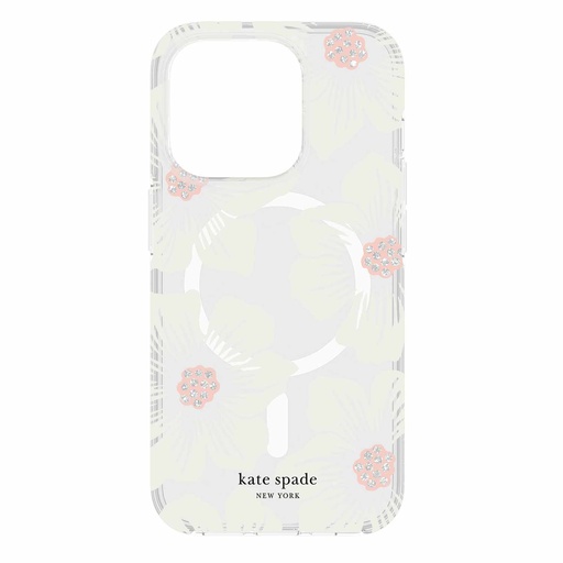[KS052478] kate spade new york Protective Hardshell with MagSafe for iPhone 15 Pro - Hollyhock Cream