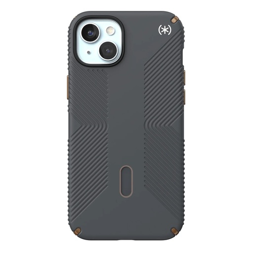 [150439-3212] Speck Presidio2 Pro Grip Case with MagSafe/Click Lock for iPhone 16e/15/14/13 - Charcoal Grey/Cool Bronze