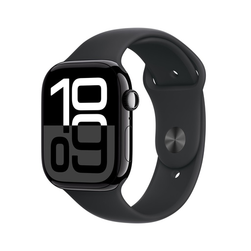 [MWY33AM/A] Apple Watch Series 10 Jet Black Aluminium Case with Black Sport Band (46mm, GPS + Cellular)