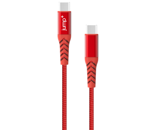 [JP-2124] jump+ USB-C to USB-C 2M Braided Cable - Red
