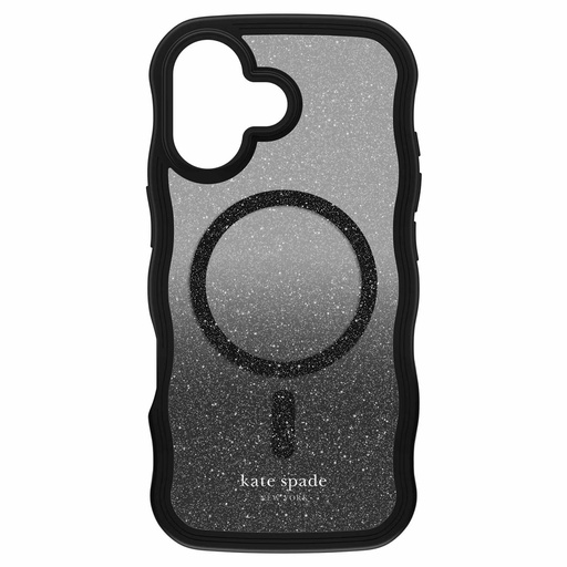 [KS057410] kate spade new york Wavy Protective Hardshell with MagSafe for iPhone 17 - Nightfall Black