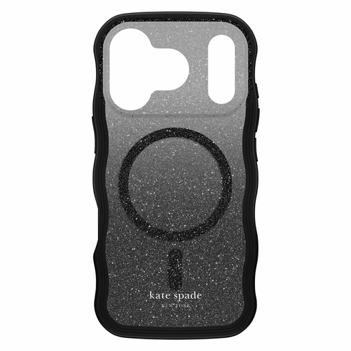 [KS057328] kate spade new york Wavy Protective Hardshell with MagSafe for iPhone 17 Pro - Nightfall Black